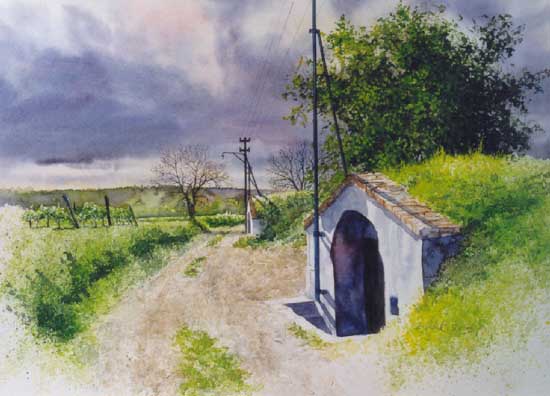 mag. marcus stiehl_unternalb_kellergasse_weinviertel_aquarell_watercolour