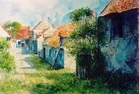 mag. marcus stiehl_mrbisch_kellergasse_burgenland_watercolour_aquarell