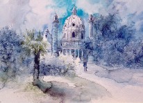 mag. marcus stiehl_aquarell_karlskirche_wien_vienna_watercolour